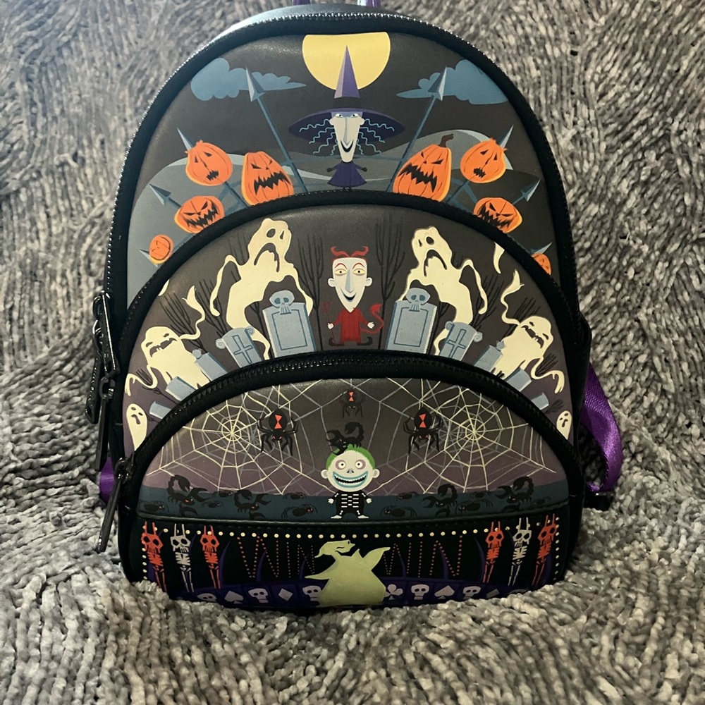 Disney Loungefly  Black and Purple Nightmare Before Christmas Bag